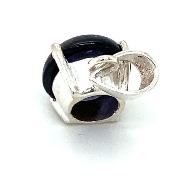 Iolite 3.65ct Platinum Solid 925 Silver Pendant - Picture 4 of 6